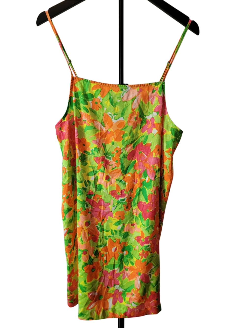 Sanctuary Floral Slip Dress in Green, Orange & Pink - Size Large - EUC
